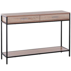 Mesa para recibidor 120x30x81,5 cm metal, tablero de partículas bicolor