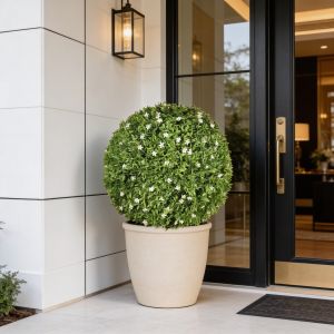 Esfera de boj artificial marfil ø 33 cm hdpe | naturing monde