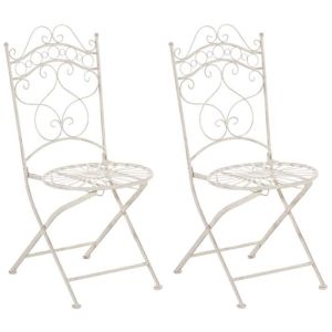 Sillas plegables de jardín - hierro - 2 uds - 92 cm