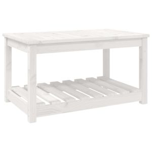 vidaXL mesa de jardín madera maciza de pino blanco 82,5x50,5x45 cm