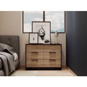 Comoda kaia con 4 cajones de rieles metalicos y 2 gabinetes inferiores