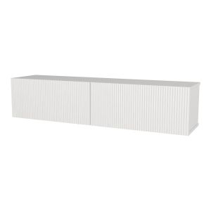 Mueble de tv flotante verpsboga con puertas 135x32x30cm - blanco [en.casa]