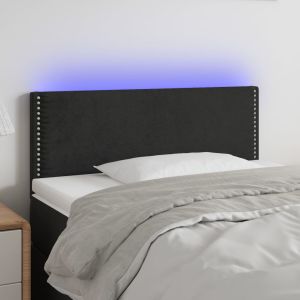 Cabecero con LED de terciopelo negro 100x5x78/88 cm eso8484