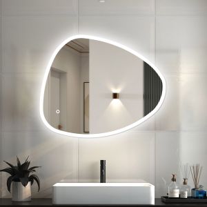 Aica espejo de baño LED 80×65cm, tres colores regulable, antivaho