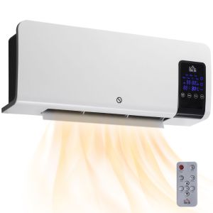 Calefactor eléctrico 54.5x12x21.5 cm abs color blanco Homcom
