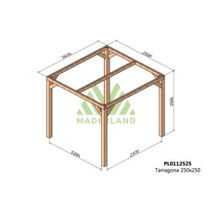 Pérgola de madera laminada - tarragona 255x255cm (maderland)