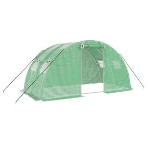 vidaXL invernadero con estructura de acero verde 8 m² 4x2x2 m