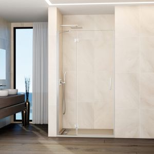 Mampara glass panel fijo + puerta abatible 122-125 cm (60+65) cromo