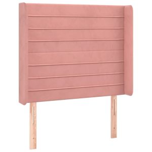 vidaXL cabecero con orejas de terciopelo rosa 93x16x118/128 cm