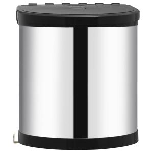 vidaXL papelera de cocina empotrada acero inoxidable 12 l
