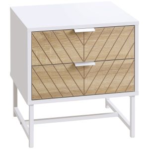 Mesilla de noche 45x39x48 cm bicolor Homcom, hogar - muebles de dormitorio