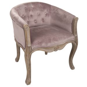 Butaca de madera tapizada gris 61x61x71