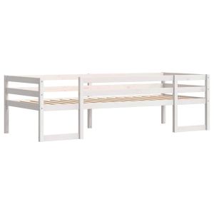 vidaXL estructura de cama de niños madera maciza pino blanco 75x190 cm