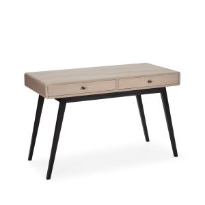 Escritorio 120x55x76 madera negro, natural con patina gris