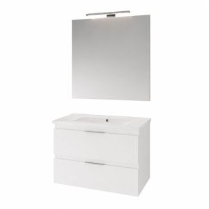 Móveis banho completo LED, urban 80x45 cm branco brilhante 2 gavetas 2 port