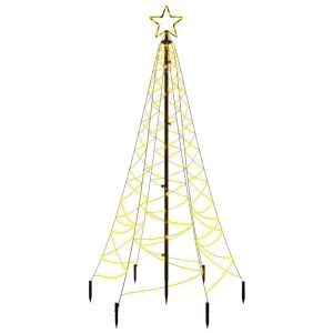 vidaXL árbol de navidad con pincho 200 LED blanco cálido 180 cm
