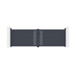Puerta batiente regulable ancho 4m arlberg h.120cm aluminio gris