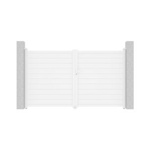 Puerta batiente de aluminio blanca eiger 3 m h.180 cm
