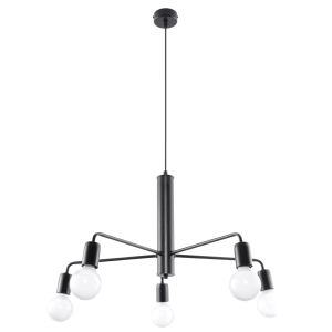 Candelabro duomo 5 negro acero 60x85x60cm