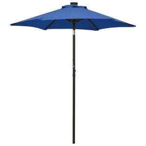 Sombrilla jardín con luces LED aluminio azul celeste 200x211 cm eerf8487