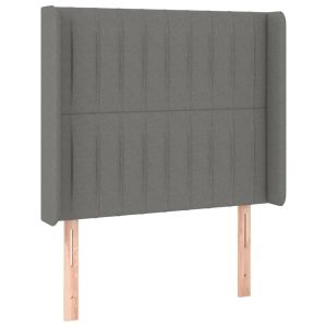 vidaXL cabecero con orejas de tela gris oscuro 83x16x118/128 cm