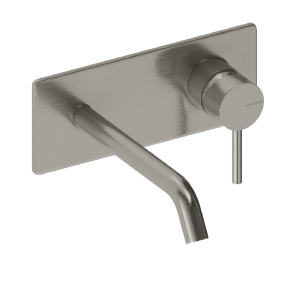 Grifo monomando mural con placa loop  18 cm cromado