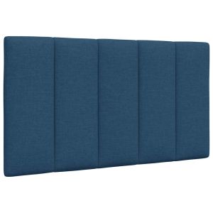 Cabecero de cama acolchado tela azul 80 cm