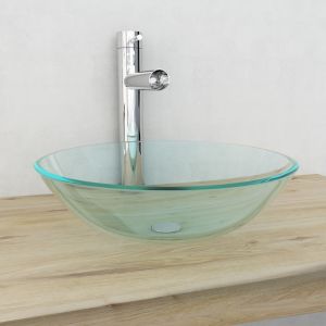 Lavabo vidrio templado transparente 42 cm es9389