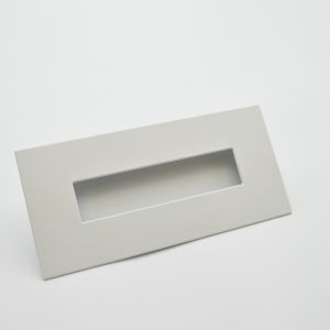 Tirador para mueble rectangular de zamac 155x73 mm blanco mate