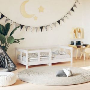 Cama 70x140 cm para niños madera de pino blanco