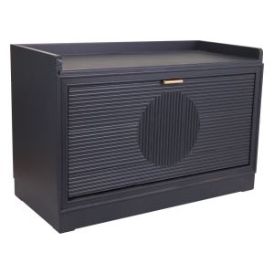 Banqueta zapatero de madera gris oscuro 80x38x53
