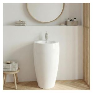 Lavabo de pedestal de cerámica blanca 52x85x53cm boston