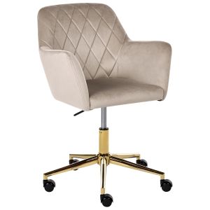 Silla de escritorio leloria terciopelo gris pardo