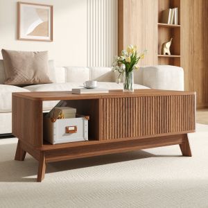 Mesa de centro con tablero elevable mdf nogal 50x95x48cm