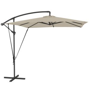 Parasol excéntrico 247x247x256 cm metal, poliéster color verde Outsunny