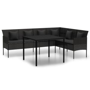 Conjunto de comedor exterior de 2 piezas de mimbre