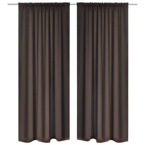 2 cortinas marrones oscuras con jaretas, blackout 135 x 245 cm