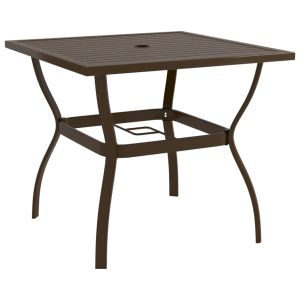 vidaXL mesa de jardín de acero marrón 81,5x81,5x72 cm