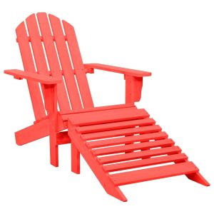 vidaXL silla jardín adirondack con otomana madera maciza de abeto roja