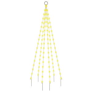 vidaXL árbol de navidad en asta de bandera 108 LED blanco cálido 180cm