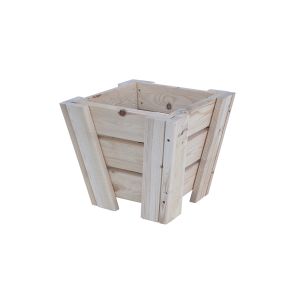 Macetero de madera 30x30x26 cm abril abierto natural - madelea