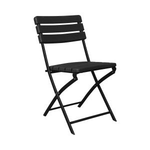 Silla plegable efecto madera negro 55x46x81cm 7house