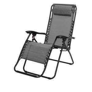 Sillón reclinable de exterior color antracita 90x108x64 cm