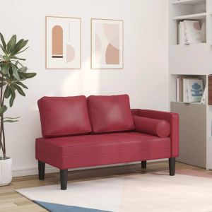 Sofá diván con cojines cuero sintético rojo tinto oif949295