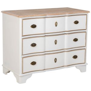 Comoda de madera de 3 cajones blanco 100x50x80