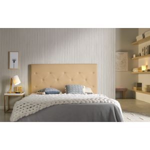 Cabecero zafiro para cama de 150 de polipiel camel 154x115x8.
