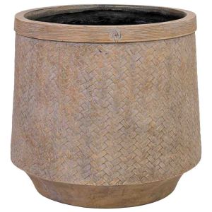 Macetero de fibra de vidrio marrón 46x46x42cm