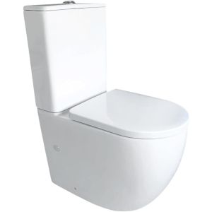 Inodoro completo sistema rimless  tapa dura amortiguada salida dual