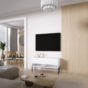 Mueble tv - mate blanco - 100 x 32 x 52 cm