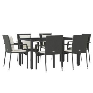 Conjunto de comedor exterior de 7 piezas de resina